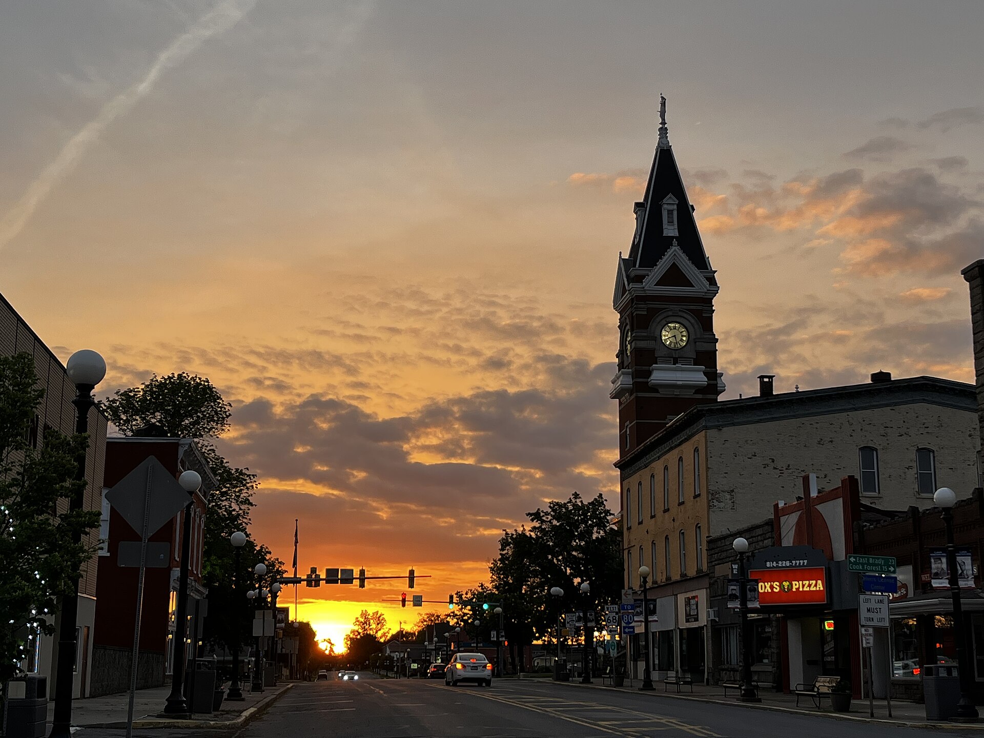 Sunset in Clarion, Pennsylvania.